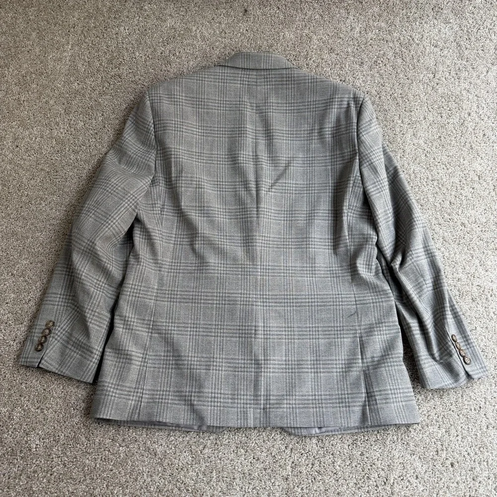 Lauren Ralph Lauren Blazer Mens 42R Gray Plaid Tweed 2 Button Sport Coat Jacket